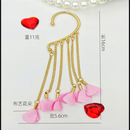 Creative fashion Korean alloy electroplating bullet head Earrings without ear holes long exaggerated and generous Tassel Earrings female