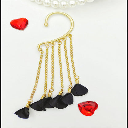 Creative fashion Korean alloy electroplating bullet head Earrings without ear holes long exaggerated and generous Tassel Earrings female