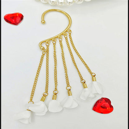 Creative fashion Korean alloy electroplating bullet head Earrings without ear holes long exaggerated and generous Tassel Earrings female